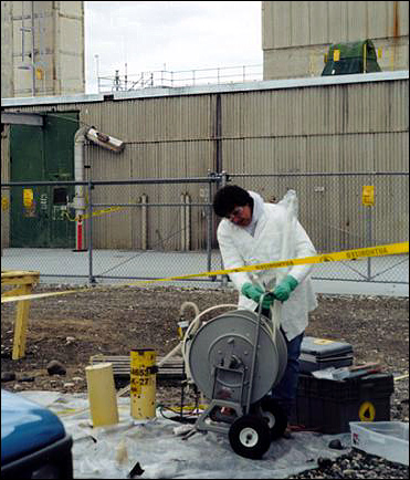 Field sampling at Hanford site.